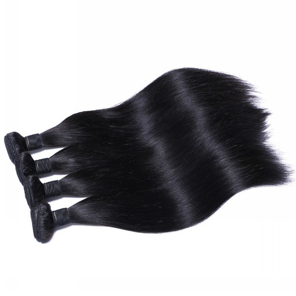 Double Drawn Full End Hair Weave Virgin Human Hair Brazilian Hair Bundles With Closure LM396 